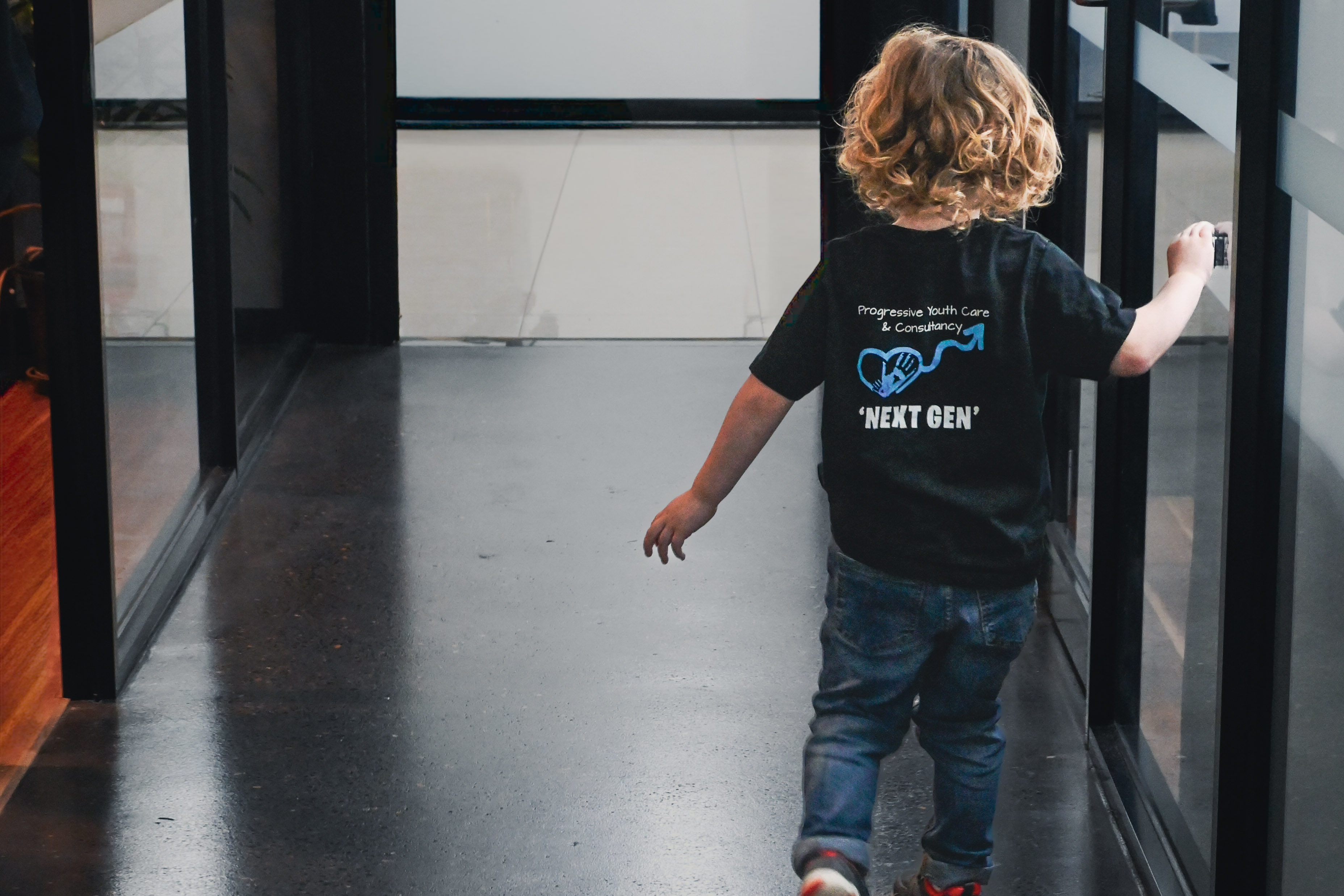 A young person exploring the Progressive Youth Care centre